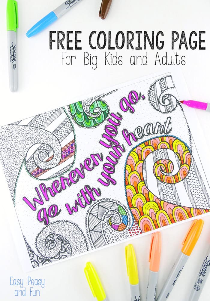 Free Coloring Page for Adults - Easy Peasy and Fun