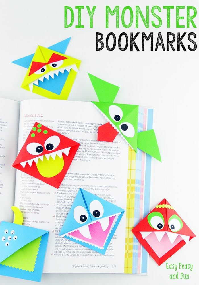 DIY Corner Bookmarks   Cute Monsters   Easy Peasy and Fun