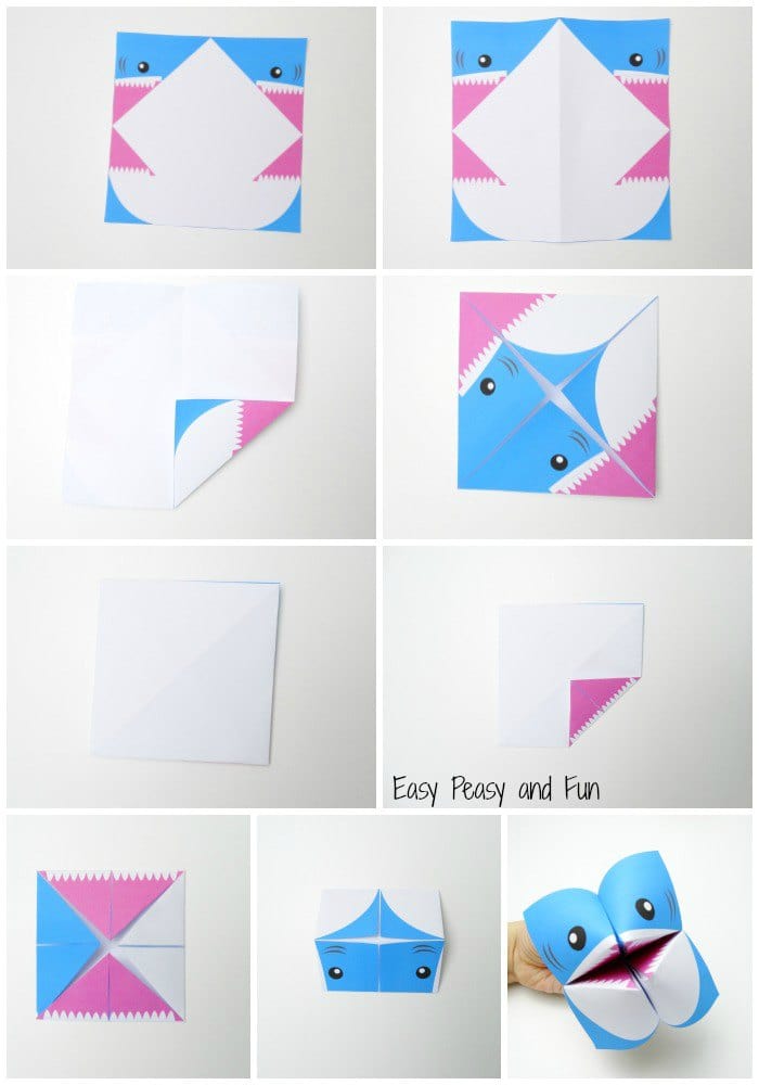 Origami Instructions - Cootie Catcher Shark