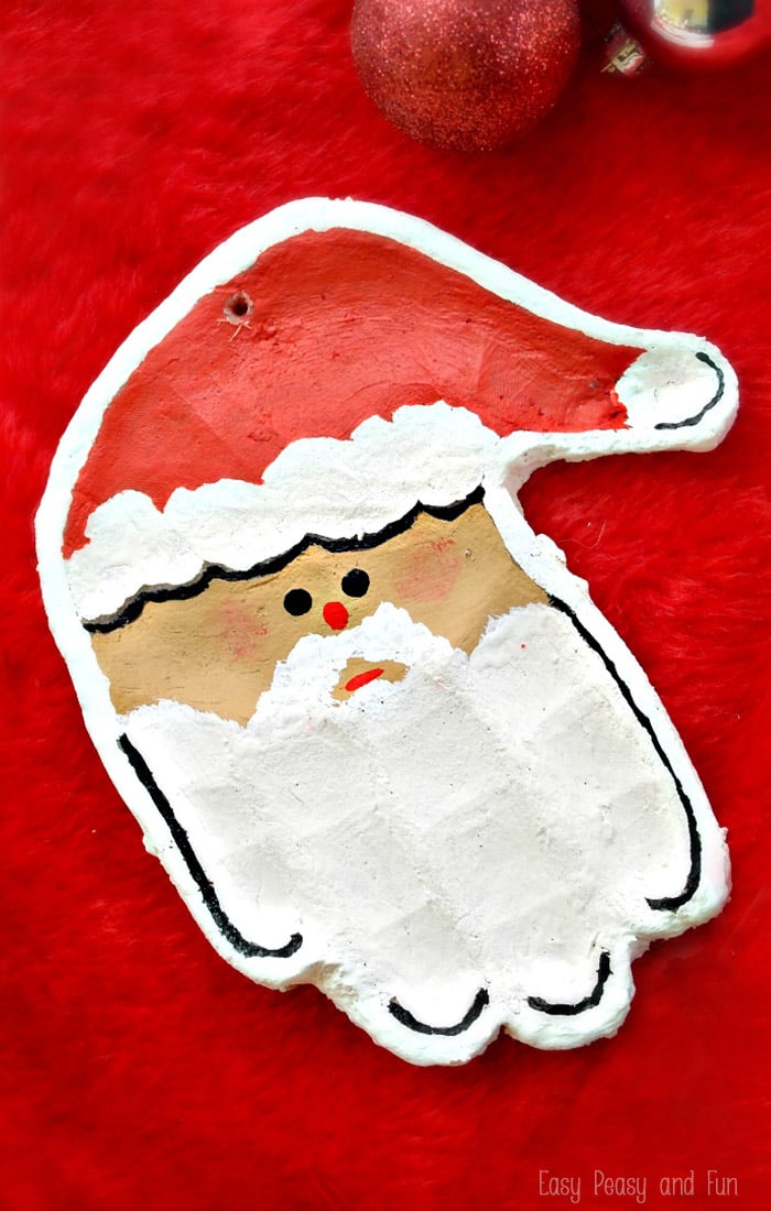 Handprint Santa Salt Dough Ornament - this Christmas craft is a must make