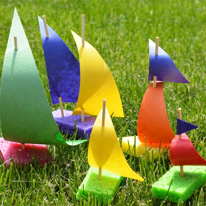 Sponge Sailboat Craft For Kids Easy Peasy And Fun