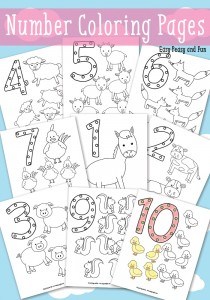 Animals Number Coloring Pages - Easy Peasy and Fun