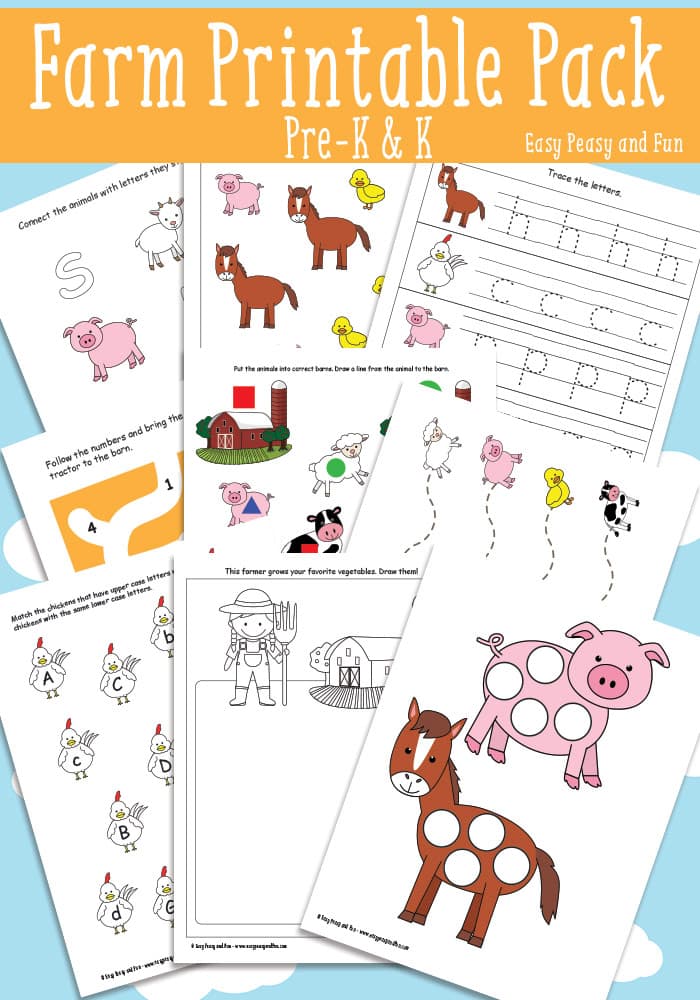 Children's Farm Prints-Preschool and Kindergarten