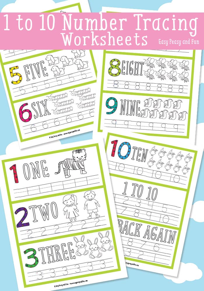 Simple Number Tracing Worksheets Easy Peasy And Fun