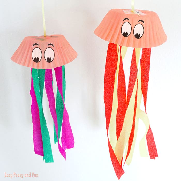 Jellyfish Cupcake Liner Craft for Kids