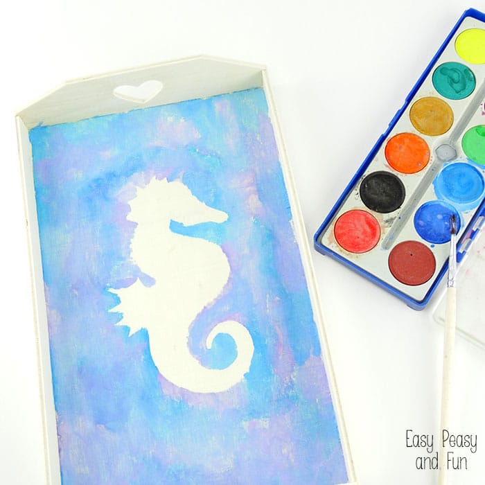 Dollar Store Wooden Tray Makeover with Watercolors