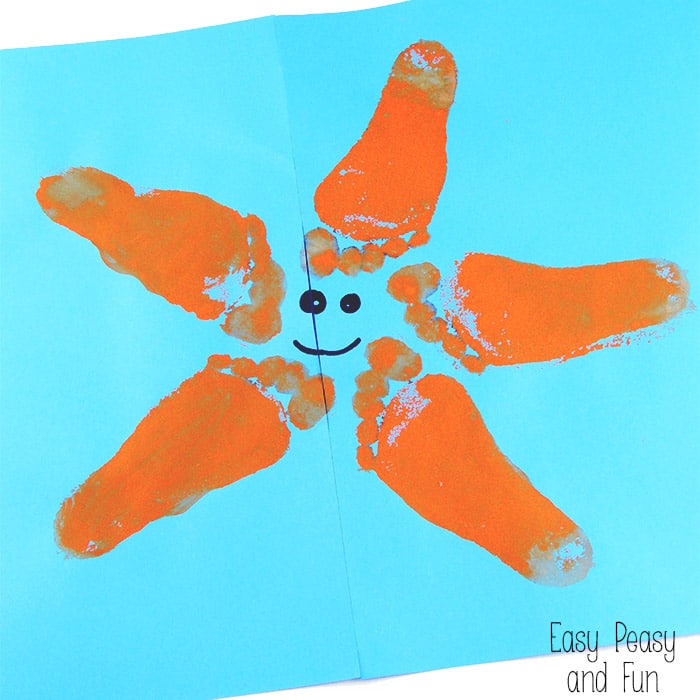 Sea Star Footprint Art - Crafts for Kids