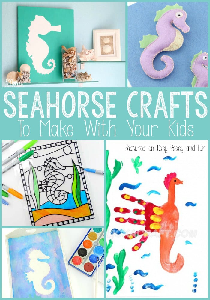 Seahorse Crafts for Kids - Lots of adorable seahorse crafts for kids to make at home or school!