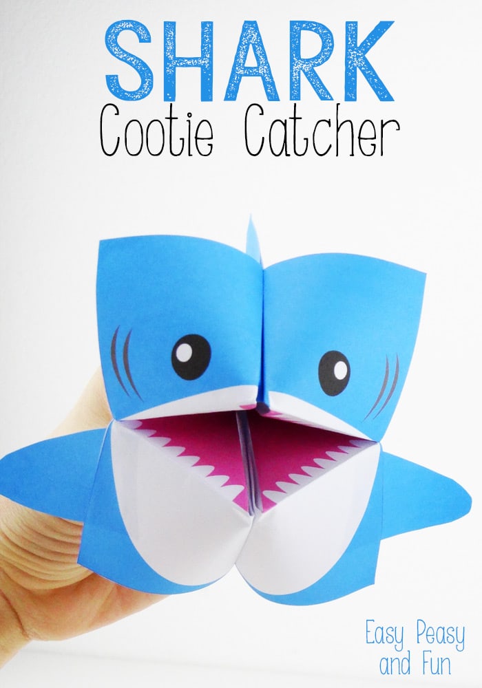 Shark Cootie Catcher - Fun Fortune Teller Origami project for kids (with a free printable and instructions)