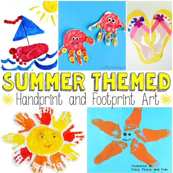 Summer Themed Handprint and Footprint Art
