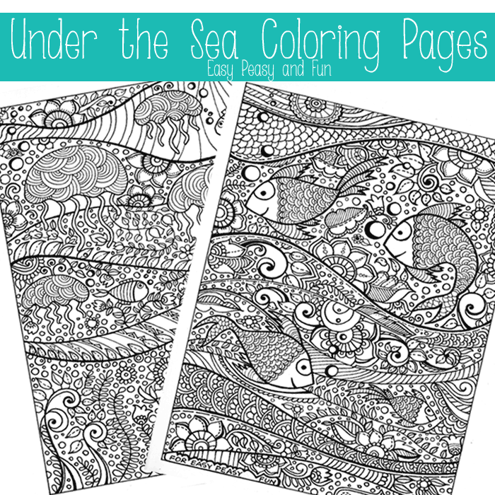 Under the Sea Coloring Pages by Easy Peas and Fun