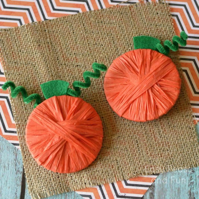 Raffia Wrapped Pumpkins