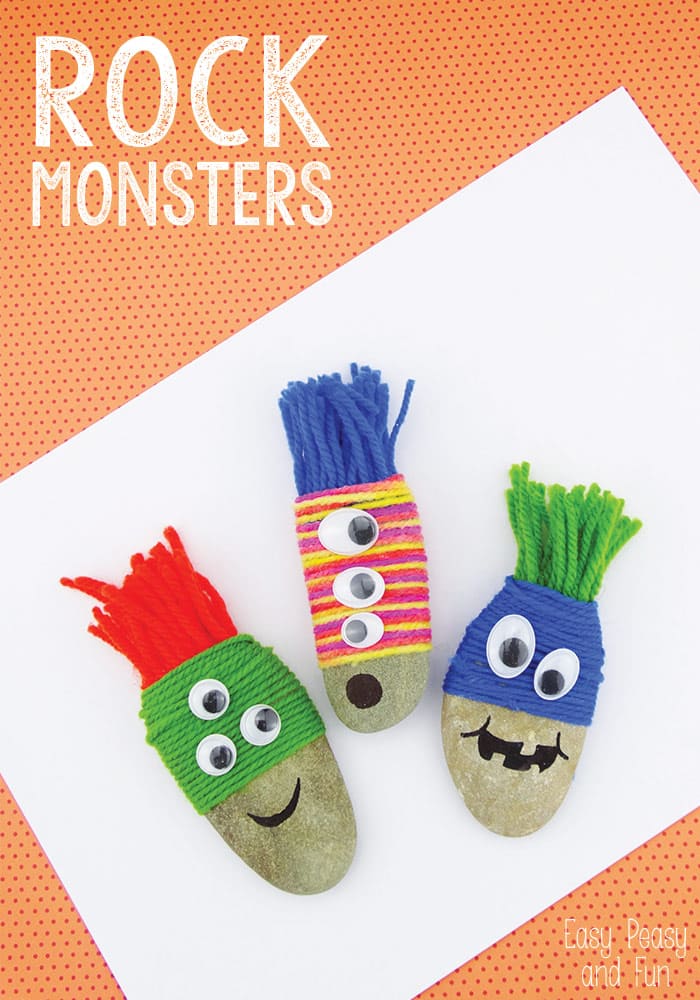 Wool Wrapped Rock Monsters - Rock Crafts