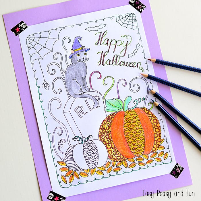 Free Halloween Coloring Page-This one will keep kids and adults very busy