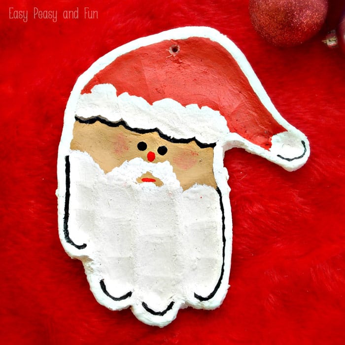 Funny handprint Santa Claus salt dough decorations