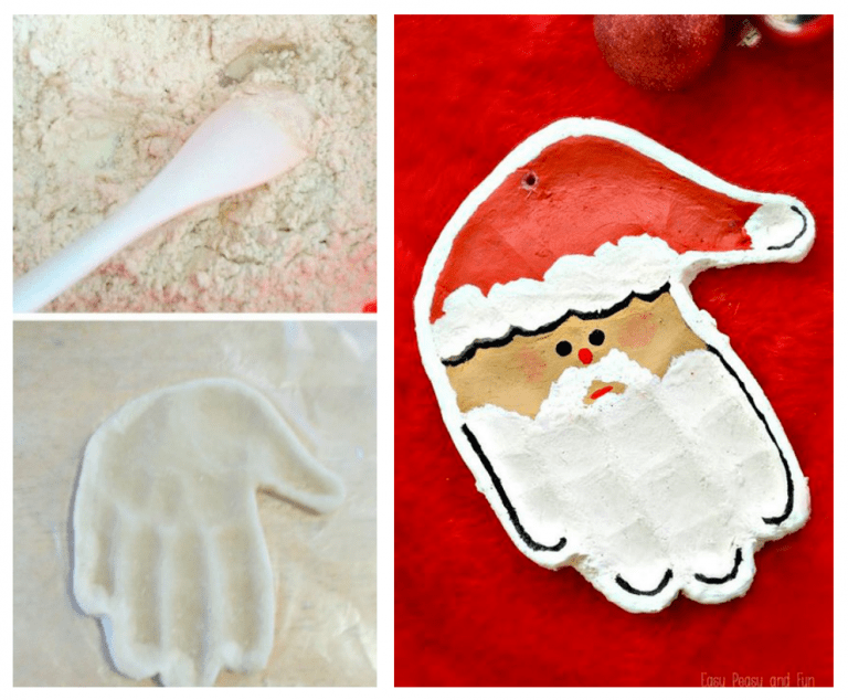 Handprint Santa Salt Dough Ornament - Easy Peasy and Fun Reindeer Handprint Ornament