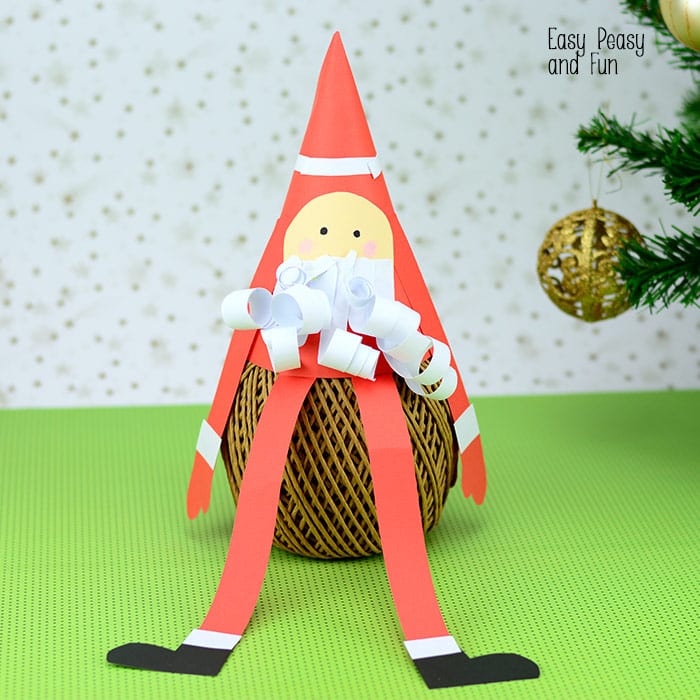 Christmas Craft Paper Cone Santa