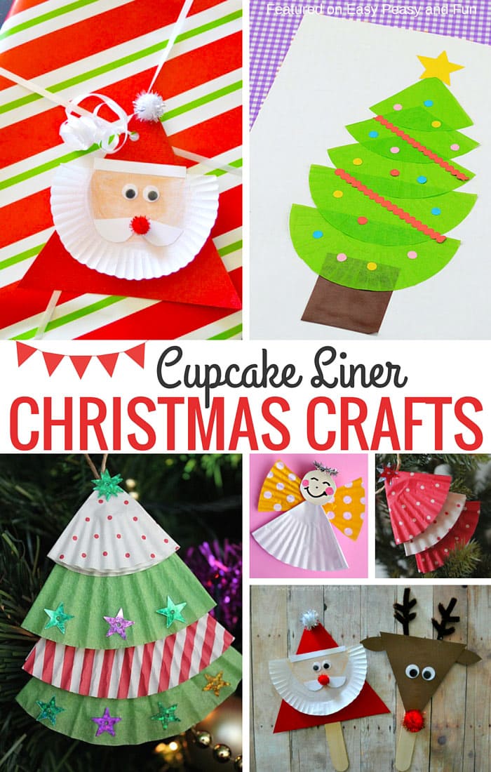 Cupcake Liner Christmas Crafts for Kids