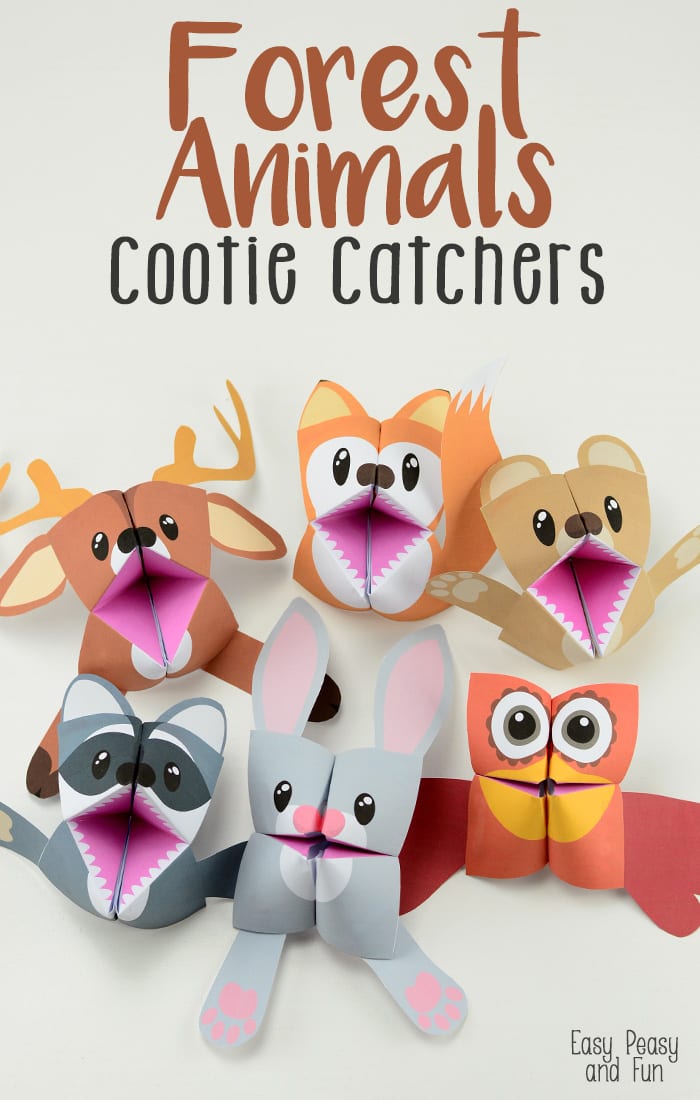 Forest Animals Cootie Catchers - Origami for Kids - Easy Peasy and Fun
