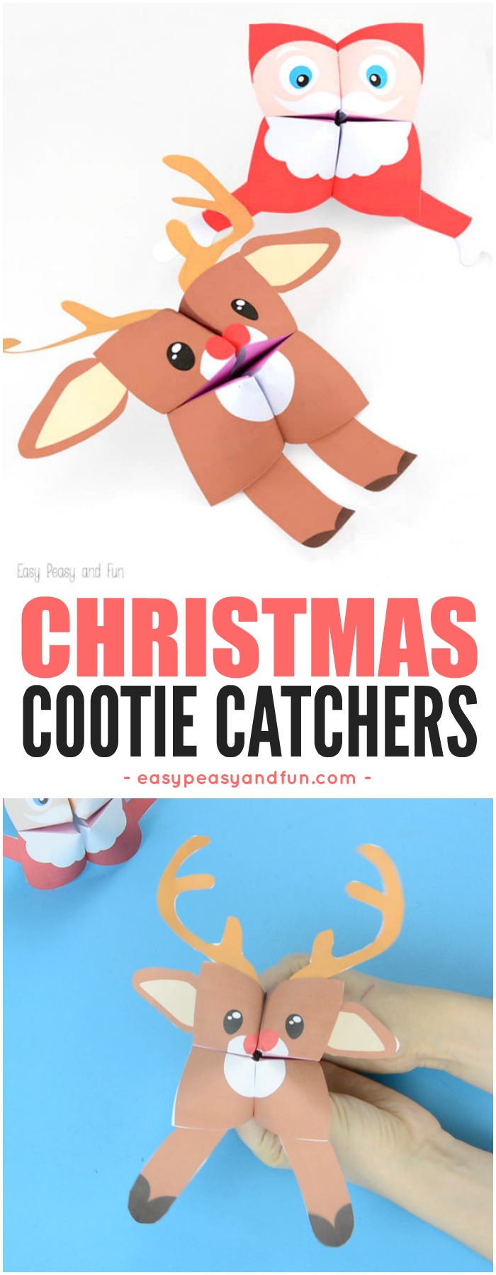Christmas Cootie Catchers - Fortune Teller Characters - Easy Peasy and Fun