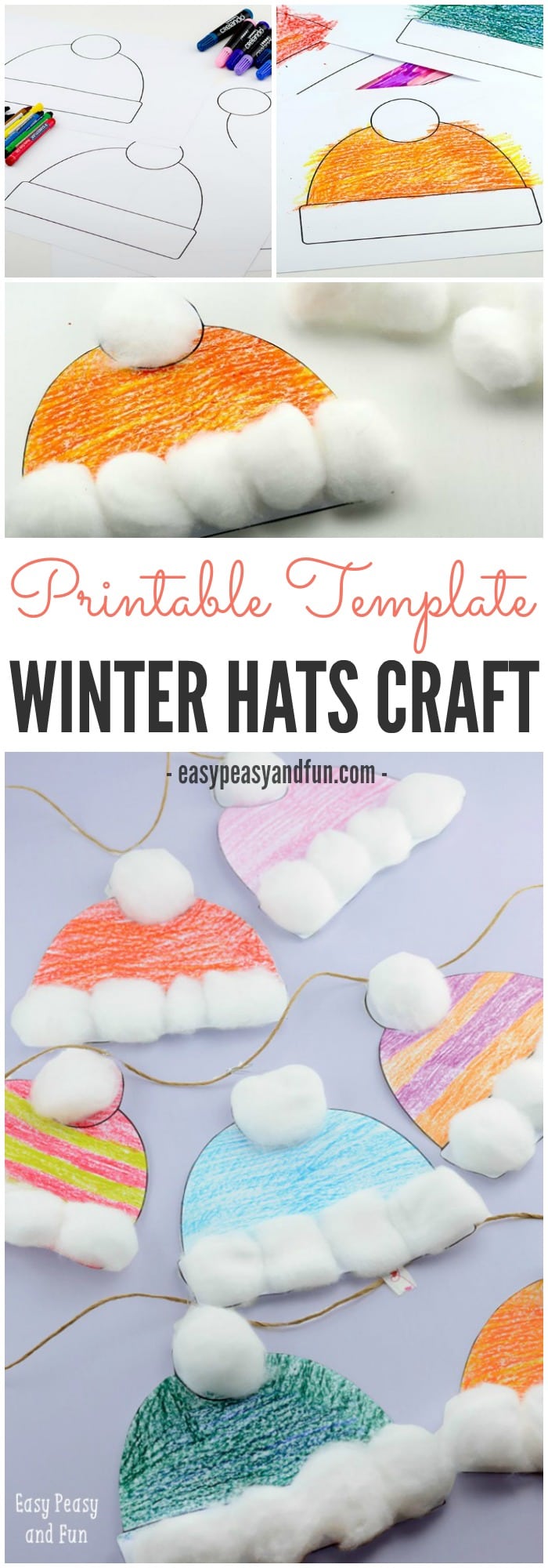 Free Printable Winter Hats Craft for Kids