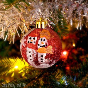 Kid Made Ornaments Fingerprint Snowmen Ornaments