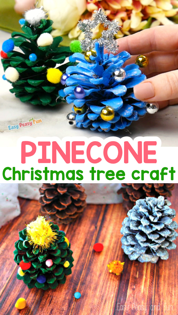 Pinecone Christmas Tree Craft for Kids