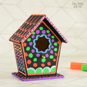 DIY Colorful Birdhouse Craft