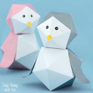 3D Penguin Paper Toy Free Printable - Easy Peasy and Fun