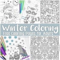 Free Printable Winter Pop Art Coloring Pages - Easy Peasy and Fun