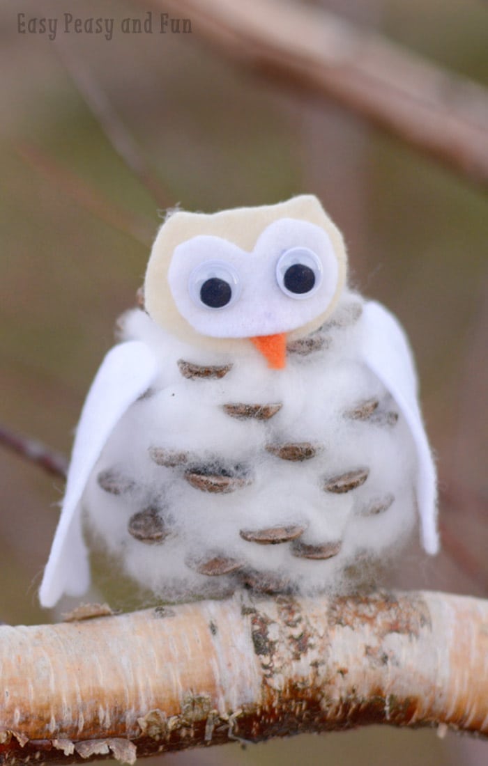 Simple Winter Owl Pinecone Craft for Kids