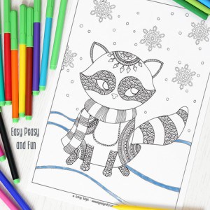 Free Printable Winter Pop Art Coloring Pages - Easy Peasy and Fun