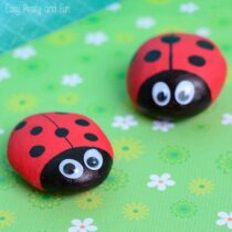 Cute Painted Ladybug Rocks – Rock Crafts for Kids