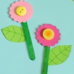 Cute as a Button Craft Stick Flower Craft