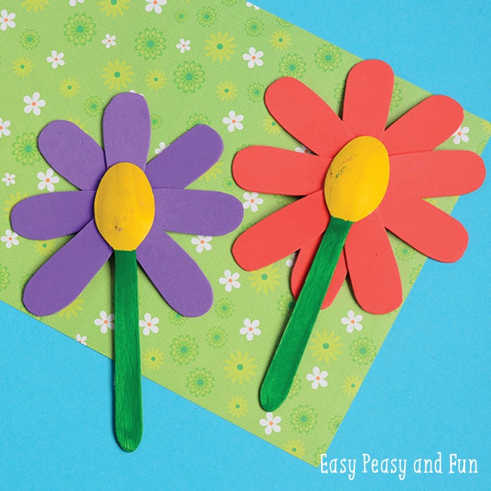 Children's Flower Crafts-Wooden Spoon Crafts