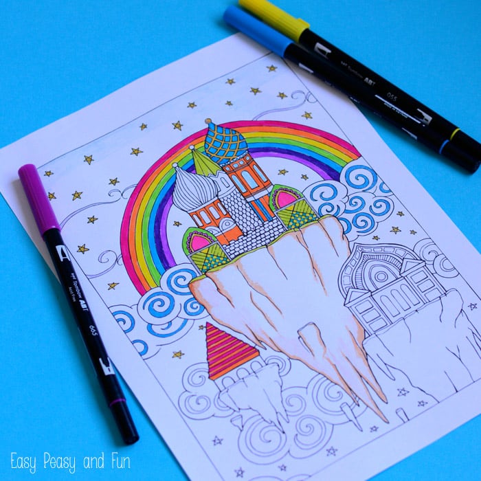 Free Dream City Coloring Page for Adults