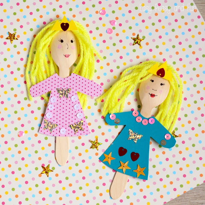 Princess Wooden Spoon Puppet Crafts