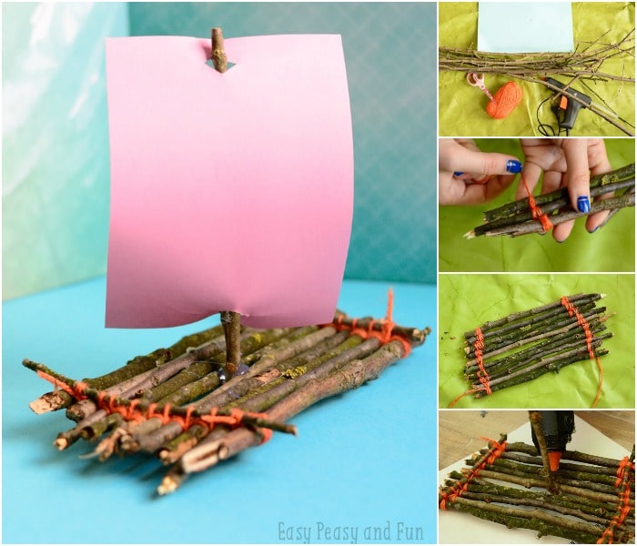Twig Boat Collage