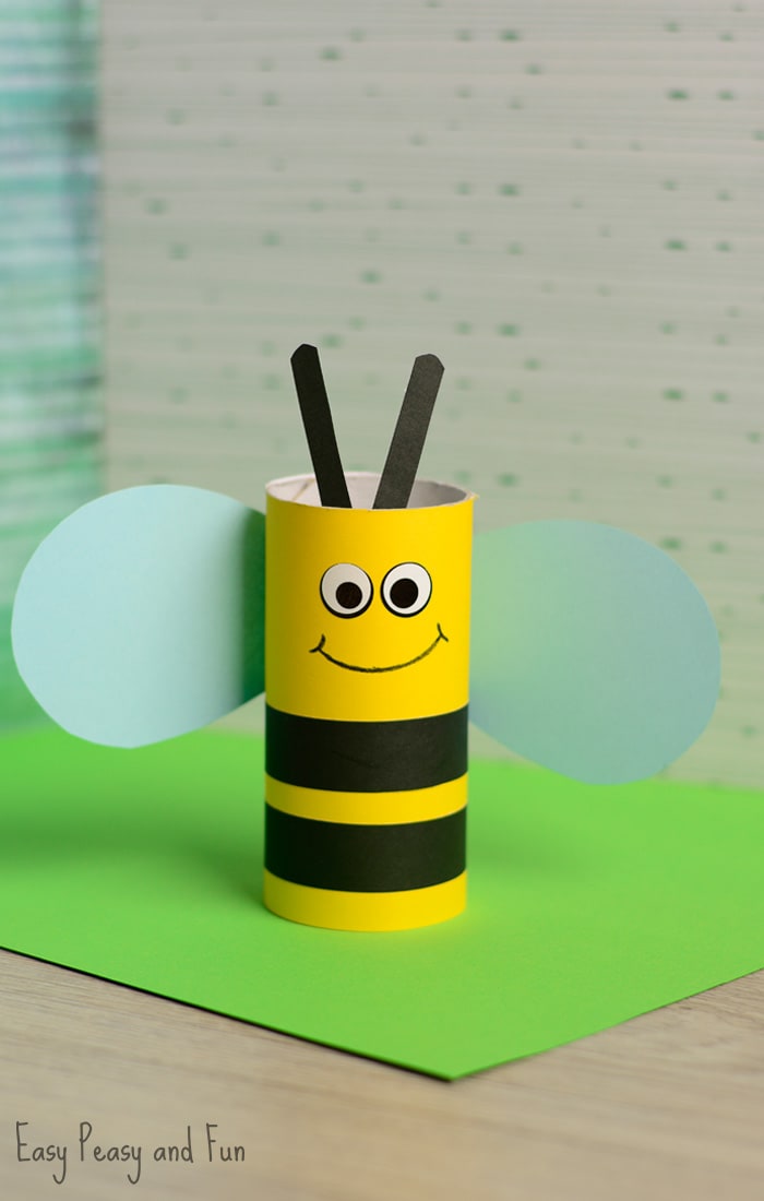 Cute Toilet Paper Roll Bee Craft for Kids