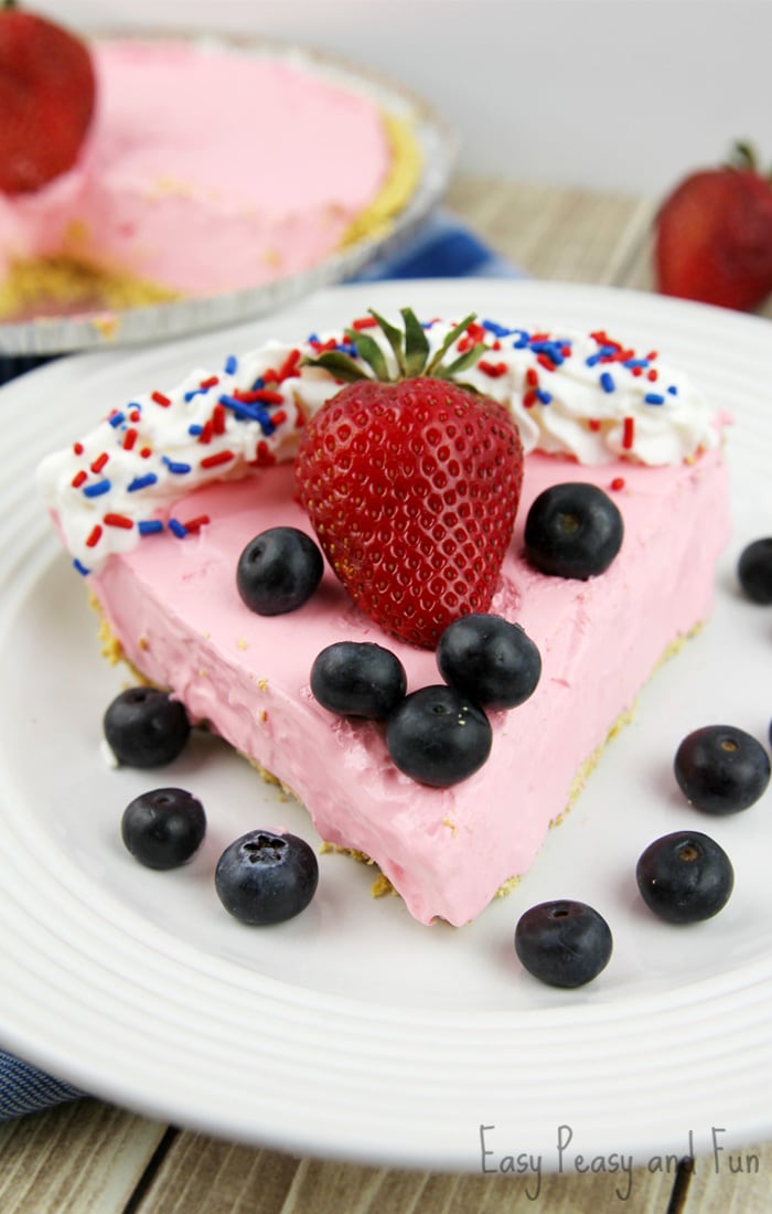 Patriotic Strawberry Love Pie