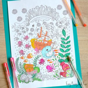 Lovely free ocean coloring page for grown ups