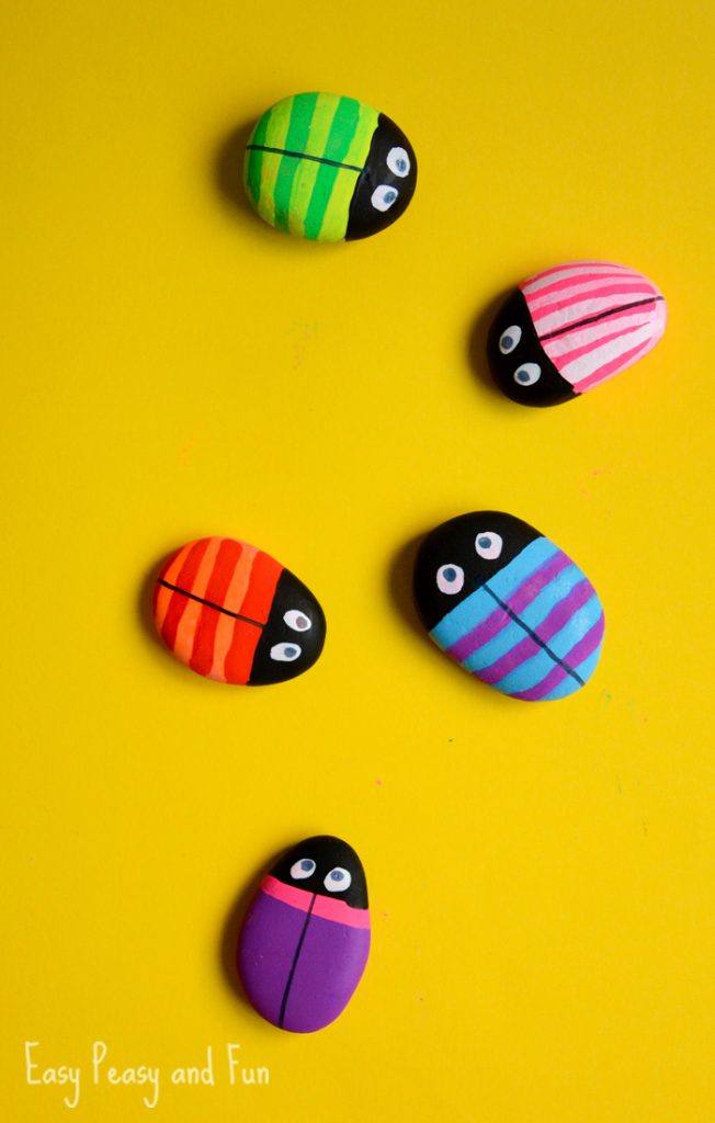 Step By Step Bug Rocks Painted Rock Bugs - Easy Peasy and Fun