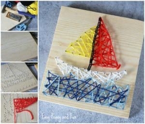 Sailboat String Art for Kids - Easy Peasy and Fun