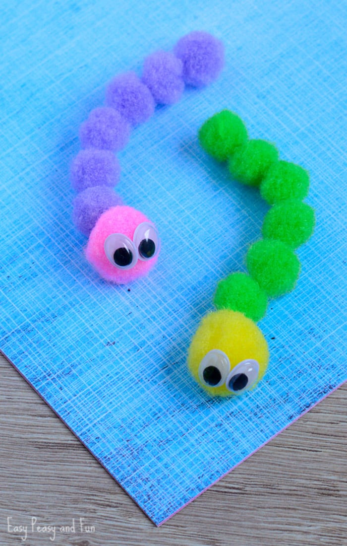 Pom Pom Caterpillar Craft for Kids