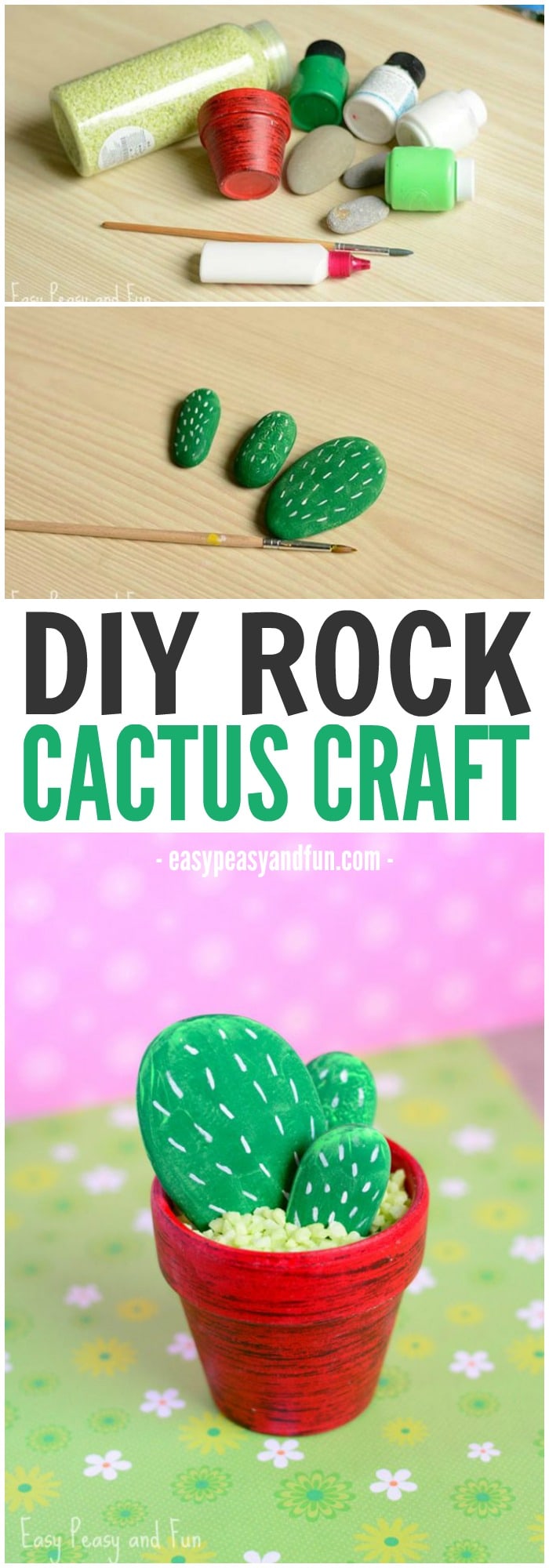 Beautiful DIY Rock Cactus Craft