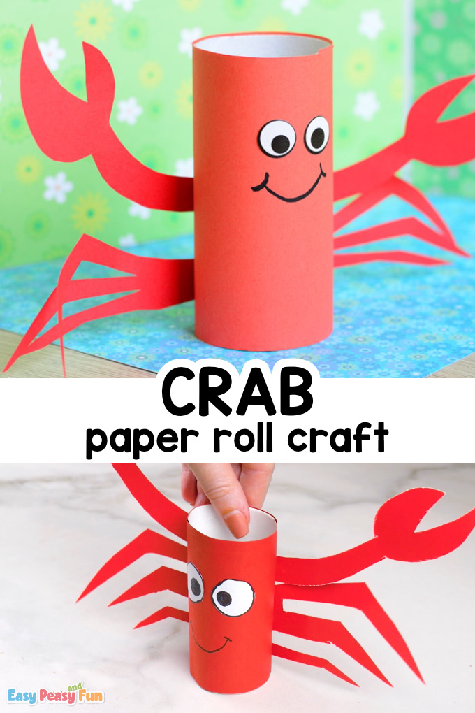 Toilet Paper Roll Crab Craft for Kids