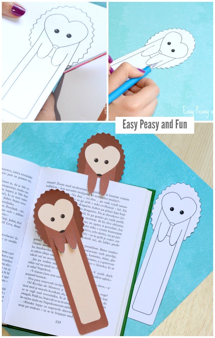 Free Printable Hedgehog Bookmarks for Kids