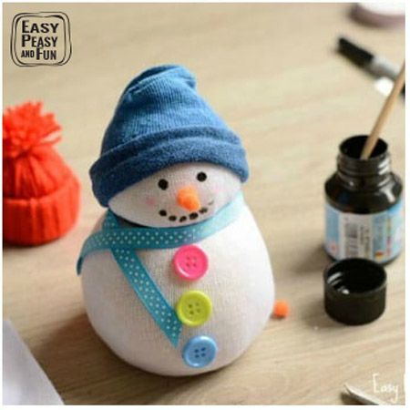 No Sew Sock Snowman Craft Easy Peasy And Fun