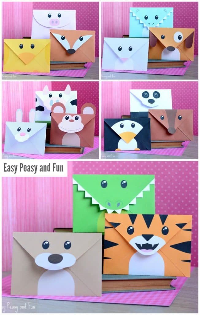 Printable Silly Animals Envelopes - Easy Peasy and Fun