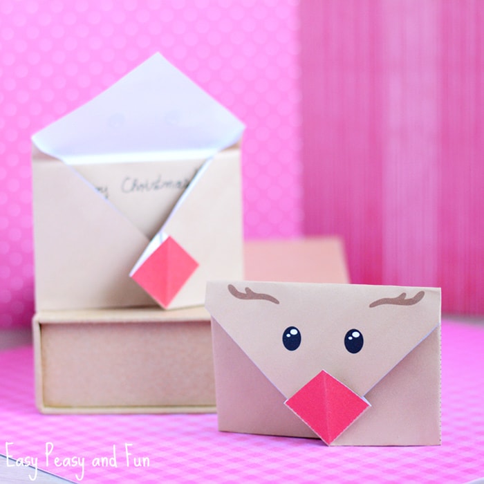 Printable Reindeer Origami Envelope